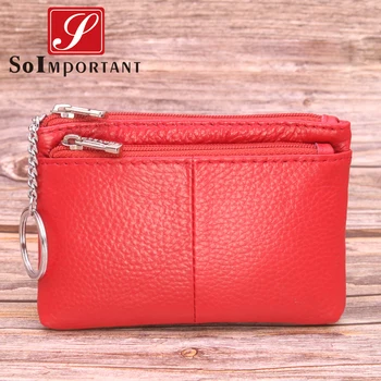 

Fashion Red Small Women Wallets Female Coin Purse Genuine Leather Women Mini Wallet Credit Card Holder Magic Key Ring Walet Cute