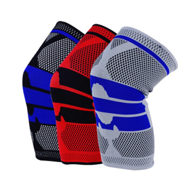 Knee Pad 1 PCS Silicone Padded Knee Pads Supports Brace Basketball Fitness Meniscus Patella Protection Sports Safety Knee Sleeve