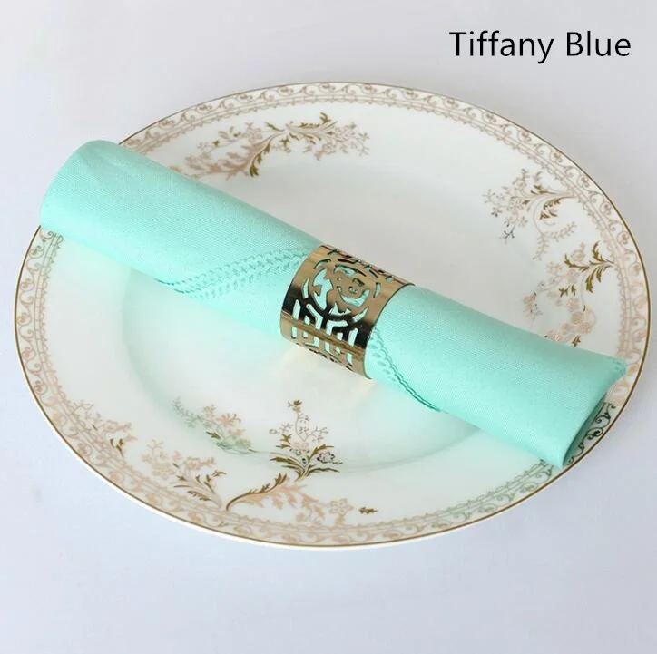 Tiffany Blue 4-Pack салфетка для стола, 21 цвет, 43x43 см Полиэстеровая салфетка для свадьбы отель украшение стола ресторана морщин пятен - Цвет: Tiffany Blue