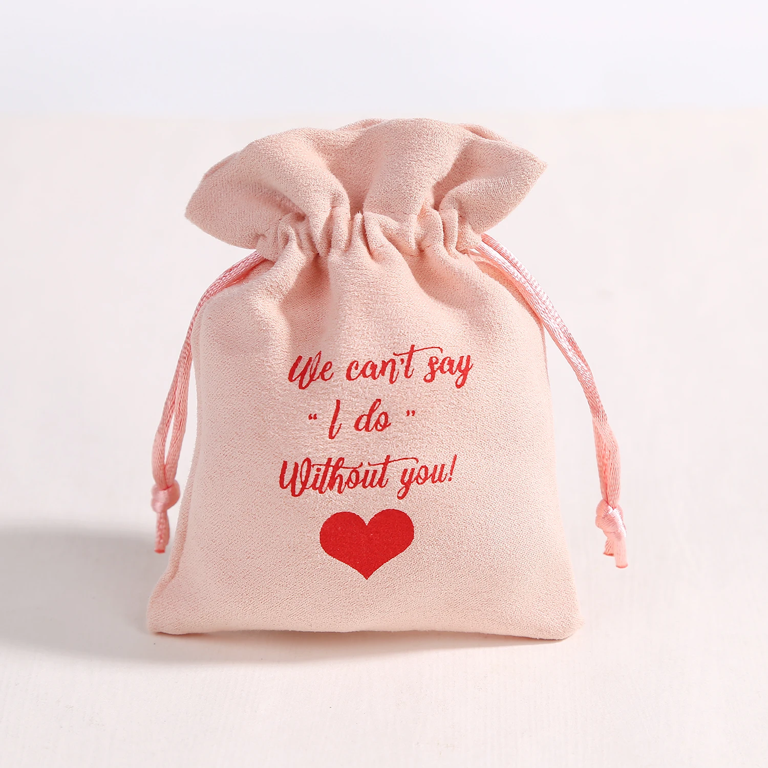 50pcs Drawstring Bags Personalized Logo Custom Jewelry Packaging Pouches Unique Wedding Favor Bags Pink Flannel Cosmetic Bags