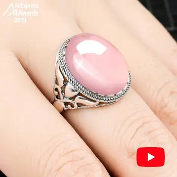 

Oh My God So beautiful 12*16mm S925 Sterling Silver Africa Rose Quartz Rings Rings gift shop lithuania Chalcedony