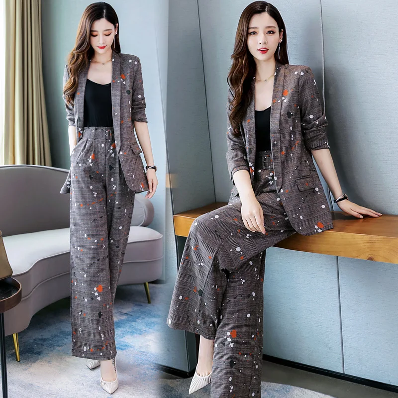 

Fashion Printed Loose Pants Versatile Trend Autumn Two-Piece Set 2019 Leisure Suit