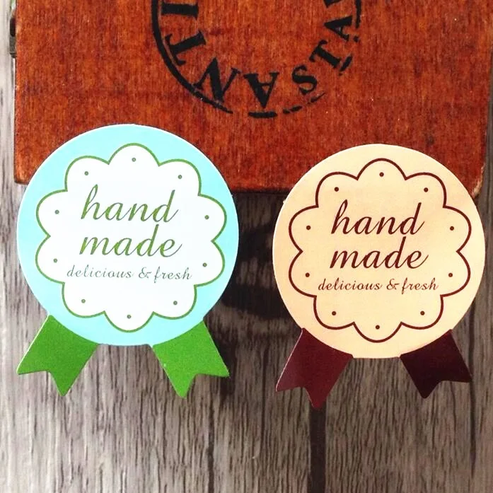 

750pcs/lot Flower design of badge handmade Seal Sticker for baking Gift Label Stickers