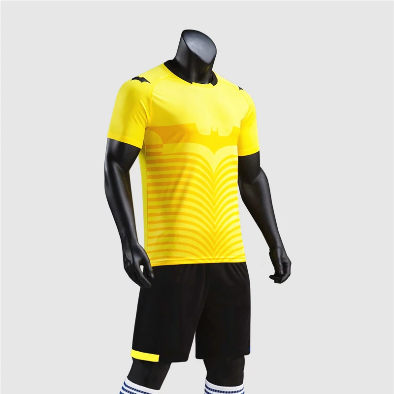 Blank Football jerseys Sets Soccer Jersey& shorts Adults and children tracksuit Futbol Training Suit Sport T-Shirt Sportswear - Цвет: Yellow