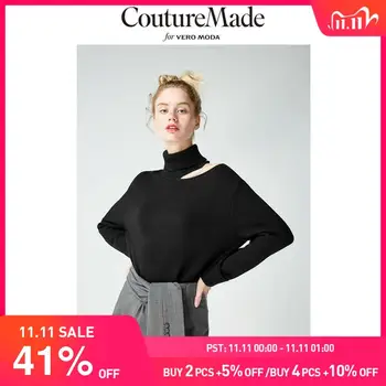 

Vero Moda CoutureMade Women's 90% Wool Cut-out High-neck Loose Fit Sweater Knit Top | 319113512
