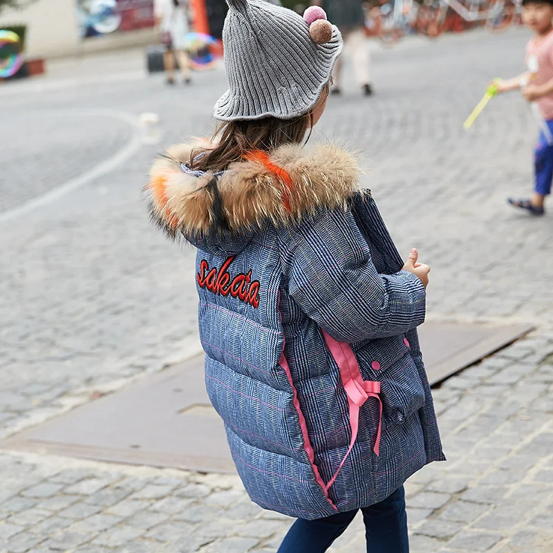 

Cartoon Girls Winter Parkas 80% white Duck Down Warm Children Outfit 8 9 10 11 12 13 years