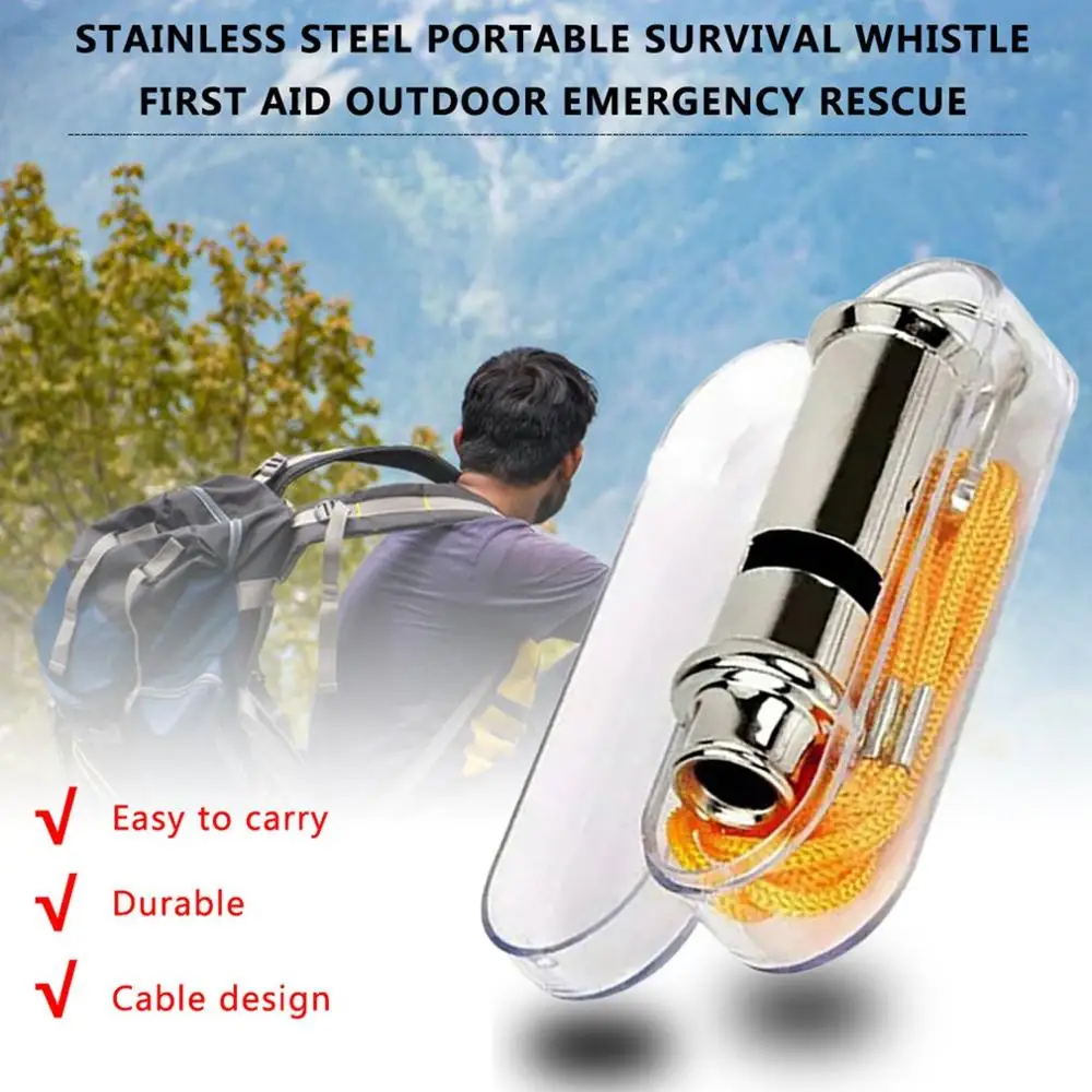 

1Pcs Outdoor Survival First Aid Whistle Plastic Soccer Football Basketball Hockey Baseball Sports Referee Whistle With Box