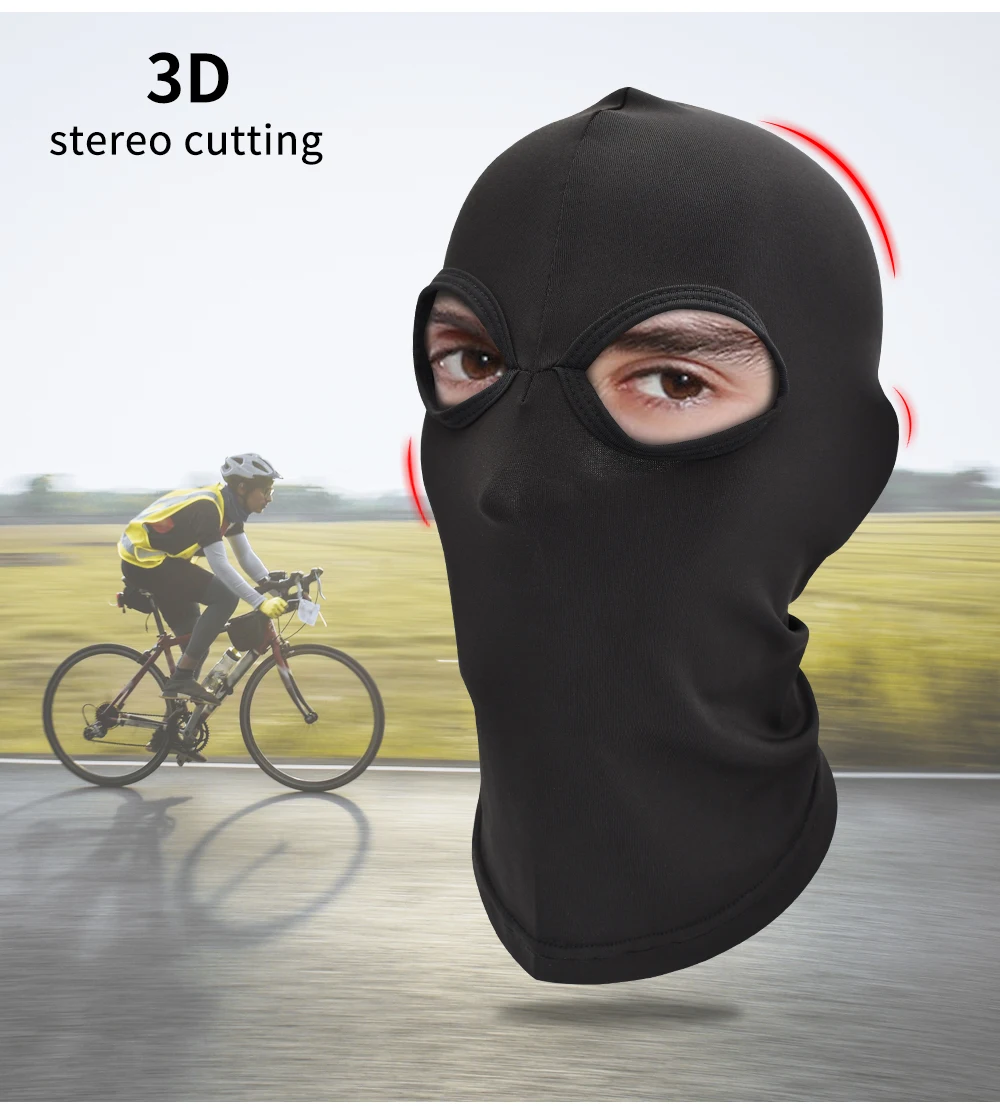 WOSAWE Motorcycle Balaclava Full Face Cover Mask Breathable Three 2 Hole CS Motocross Helmets Beanie Face Masks Black White