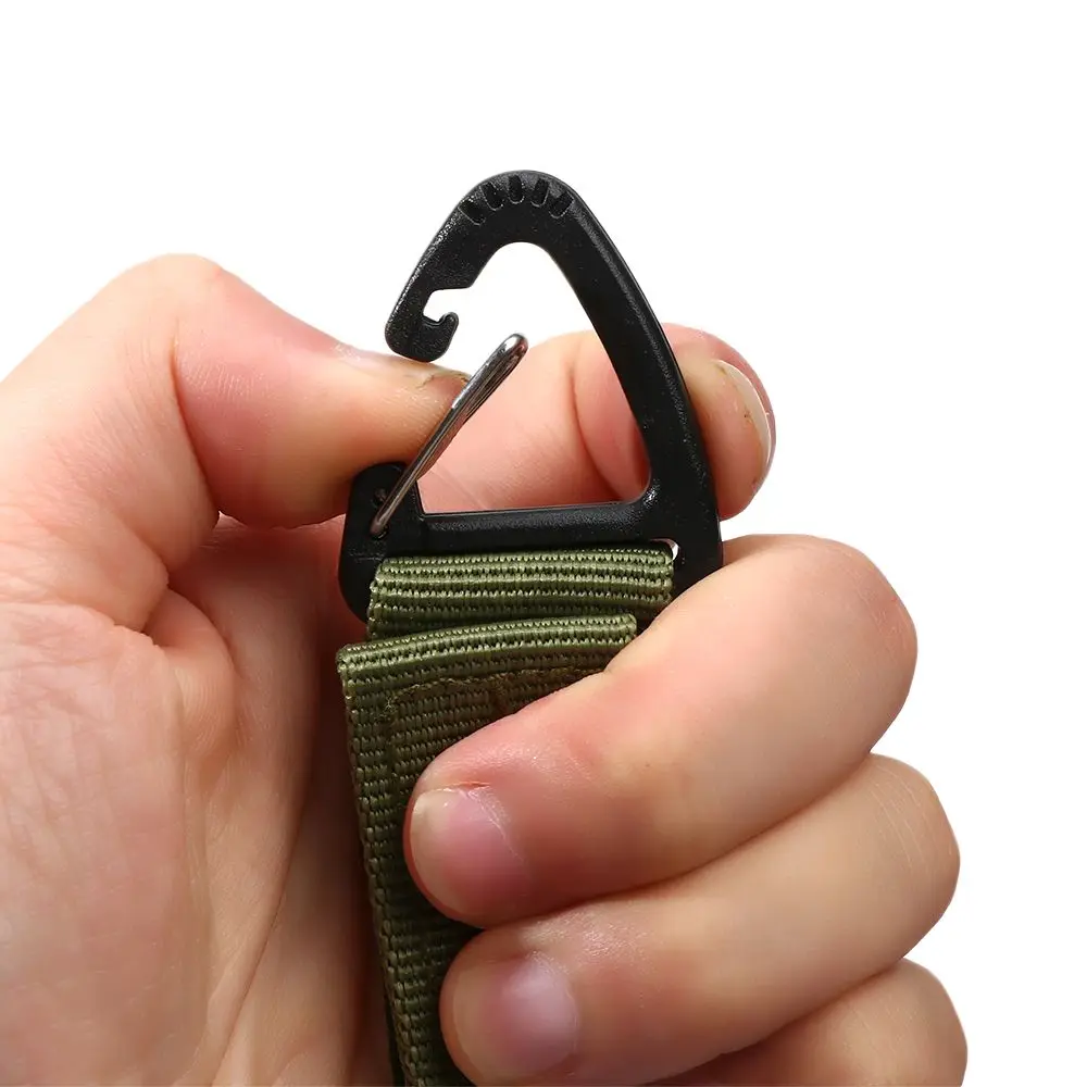 Outdoor Military Hiking Nylon Webbing Army Buckle Hanging Belt Carabiner Clip Ji 