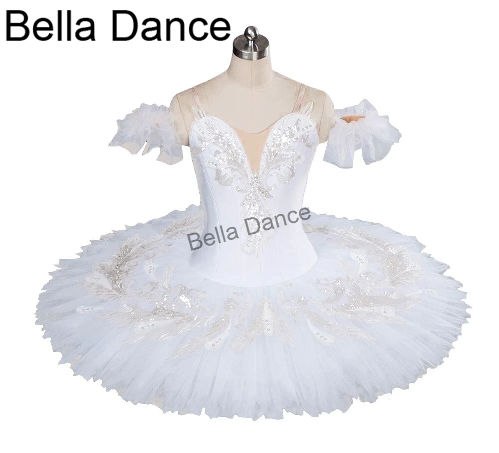 Women Custom White Doll Platter Pancake TutuProfessional White Swan Lake Variation Raymonda Girls Ballet TutuBT9035