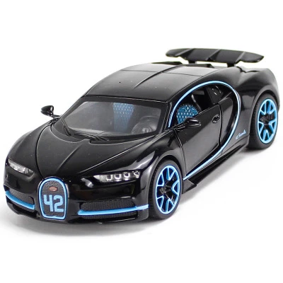 Украшение для салона автомобиля, 1:32 Bugatti, роскошный сплав, литье, модель автомобиля, украшение автомобиля, наряды, аксессуары, костюм для детей, подарки - Название цвета: Black no box