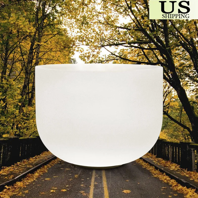 

TOPFUND D Note Sacral Chakra Frosted Quartz Crystal Singing Bowl