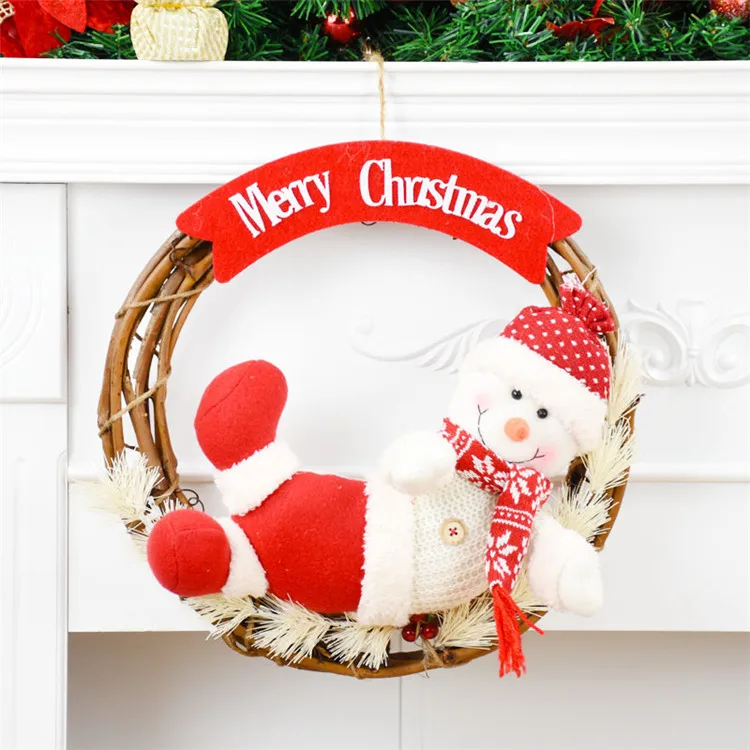 35 см Рождественский венок, рождественские украшения для дома, гирлянда, подвесные украшения, праздничный дисплей, окно, дверь, Декор, подарок на год, натальный - Цвет: snowman