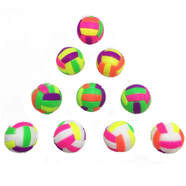 Spiky Massage Ball Dog Chew Bouncy Ball Soccer Ball Shaped with Flashing LED Light for Children Pet Toy 3