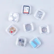 10 шт. прозрачная коробка 3,5*3,5 см, набор для хранения стола, школьные принадлежности для офиса, ювелирные изделия, беруши, коробка для хранения, чехол, контейнер