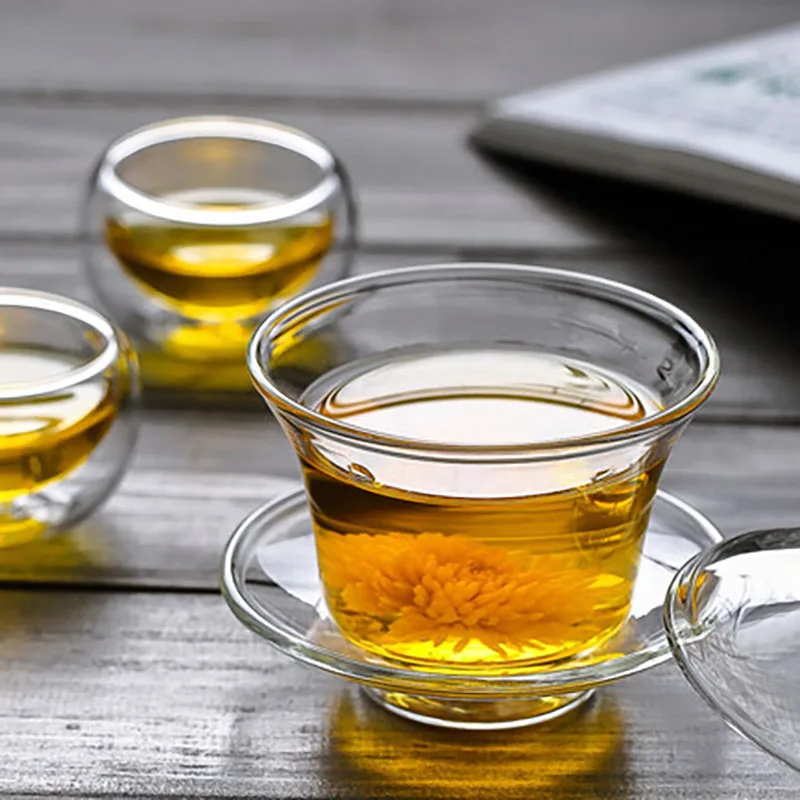 Glass Gaiwan Tea Set Heat Resistant Explosion Proof