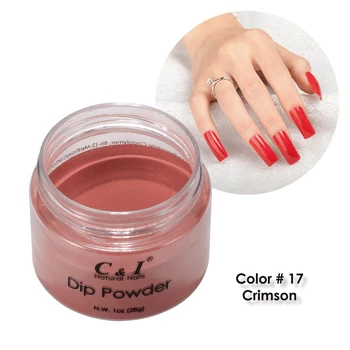 

28g Dipping Powder -Color NO.17# Crimson -Red Color System - With some pearl shine in it