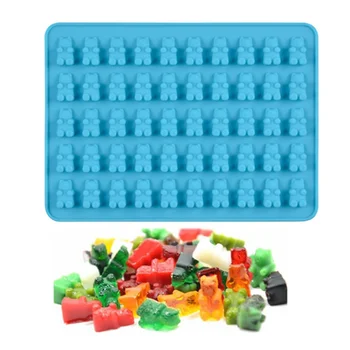 

3D Fondant Silicone Mold 53 Cavity Silicone Gummy Bear Chocolate Mold Candy Maker Ice Tray Jelly Moulds Cake 3D Ice Cube Mold