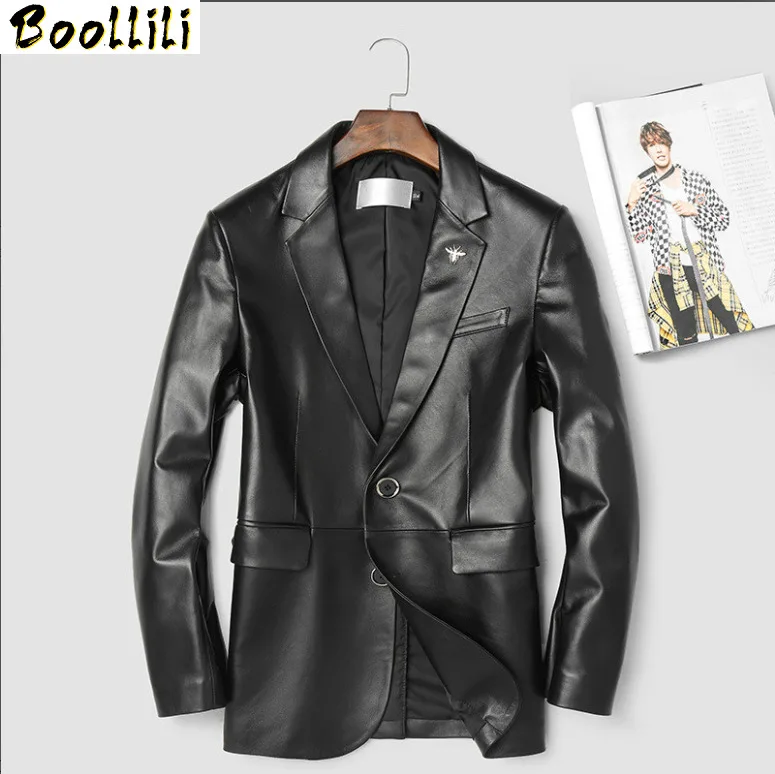 

Boollili 2020 Real Leather Jacket Men Spring Autumn 100% Sheepskin Coat for Men Genuine Leather Jackets Blazer