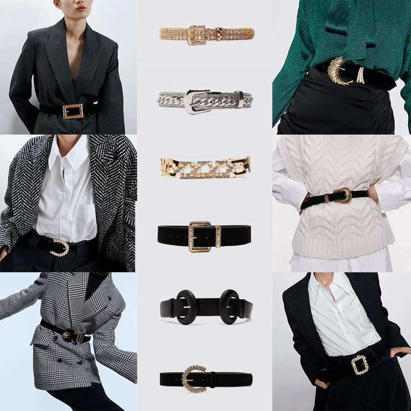 

2020 New Fashion Vintage Luxury Boho Shiny ZA Belt Chains for Women Clothing Accessories Geometric Charm Belts Chain Wholesale