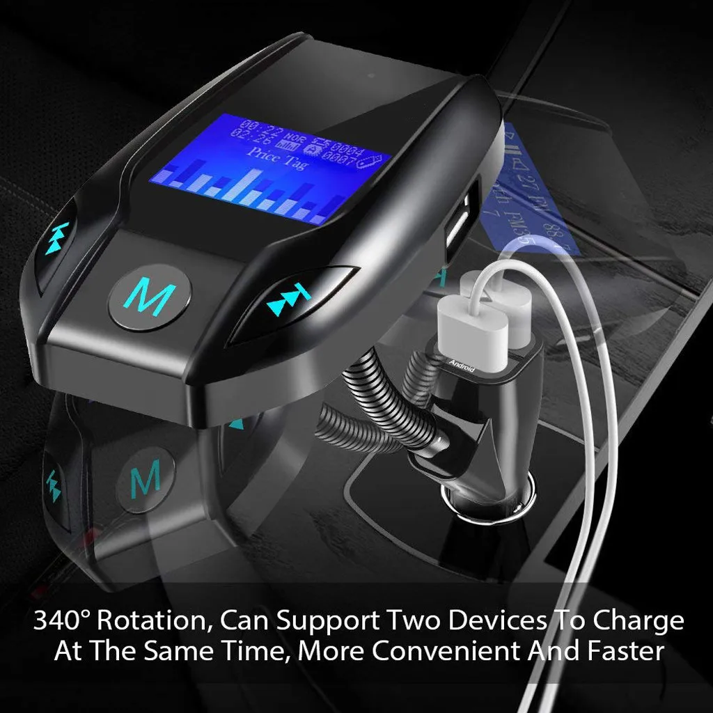 Автомобильный Bluetooth fm-передатчик Bluetooth Автомобильный fm-передатчик MP3-плеер Hands Free радио адаптер Комплект USB зарядное устройство и практичный