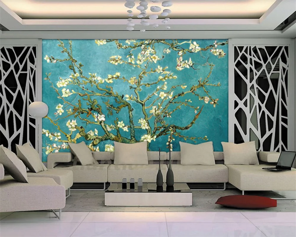 

beibehang Customized modern new modern minimalist plum blossom TV background wallpaper wall papers home decor papier peint