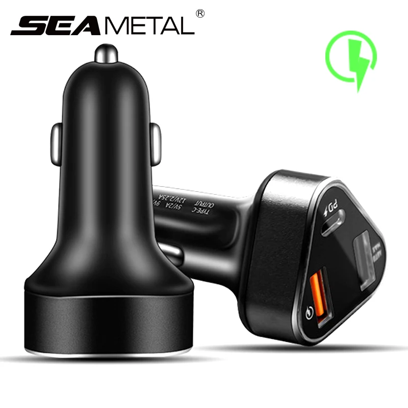 

Car Charger 12V Cigarette Lighter Charger Plug Adapter QC3.0 Quick Charge Type-C PD Port Auto USB Phone Charge Goods Accessories