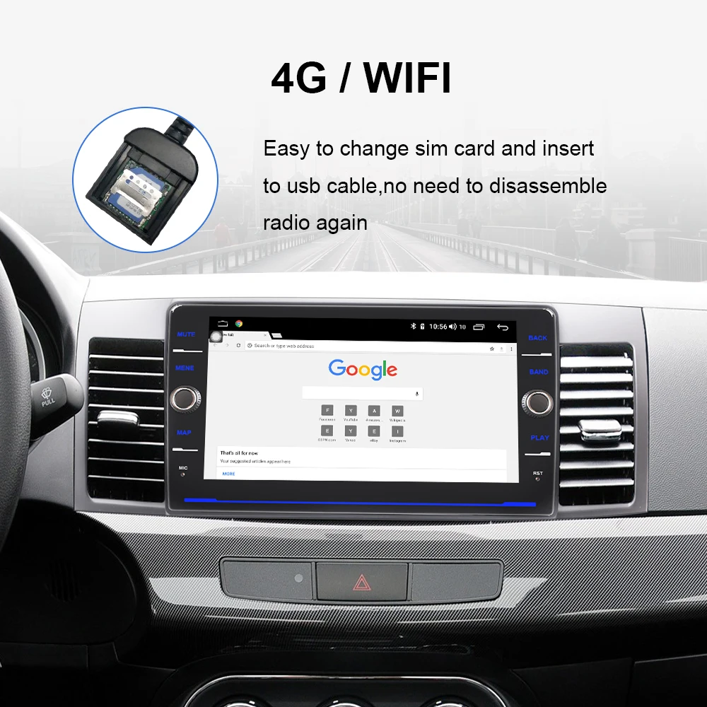 EBILAEN Car Radio Multimedia player For Mitsubishi Lancer X 2Din Android 8.1 Autoradio GPS Navigati