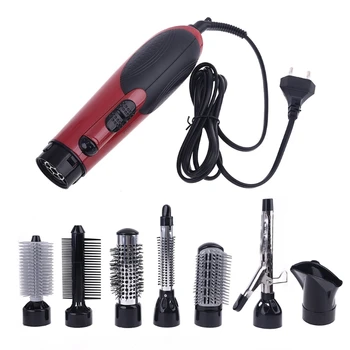

7 in 1 Multifunction Professional Negative Ion Hair Dryer with Comb Curling Wand Straight Set Styling Tool EU Plug