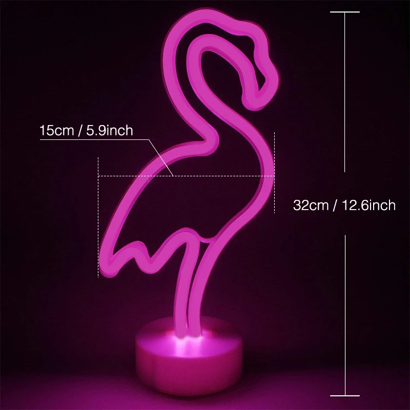 Светодиодный неоновый ночник Фламинго Единорог Ангел сердце лампа с ...