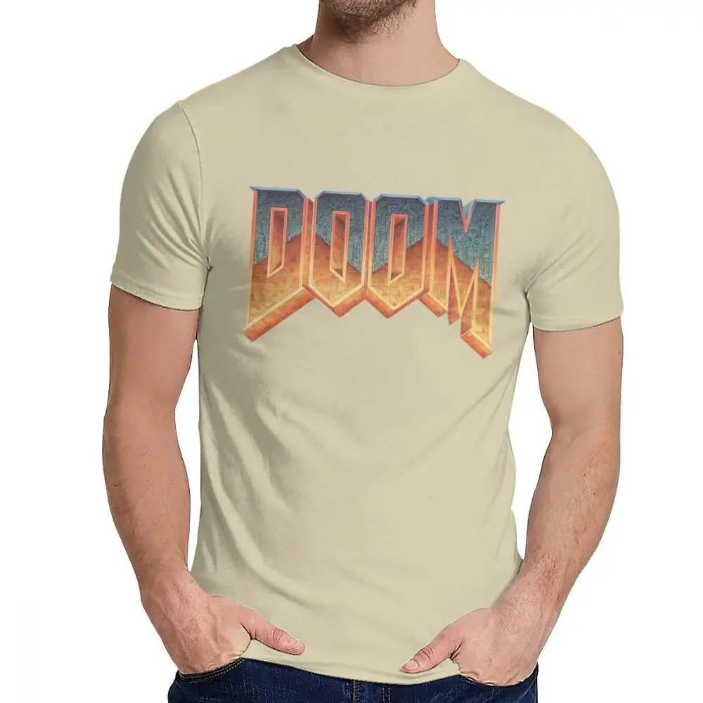 Графический принт Doom видео игры Homme Футболки для мальчиков и девочек летом прохладно человек из органического хлопка, футболка, рубашка с круглым воротником - Цвет: Хаки