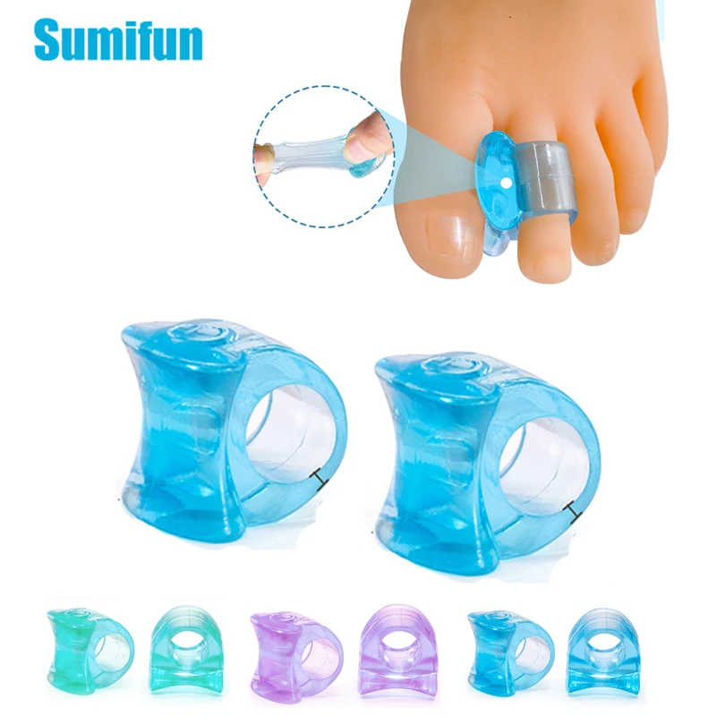 

Sumifun 2pcs Soft Silicone Gel Toe Separator Transparent Toe Overlap Correction Straightener Spacers Thumb Adjuster Feet Pain Re