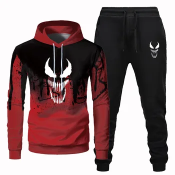 

2020 spring and autumn fashion graffiti digital printing hooded sweater men and women casual loose sweatshirt trend all-match