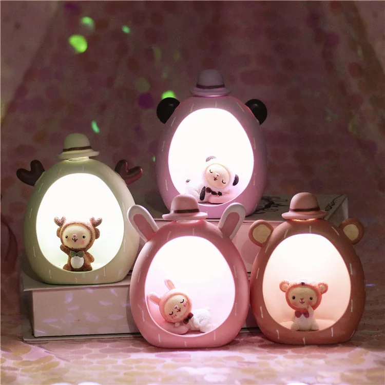 Светодиодный ночник, прикроватная лампа с изображением маленьких животных, праздничная лампа, детский игрушечный стол, лампа, подарок на день рождения