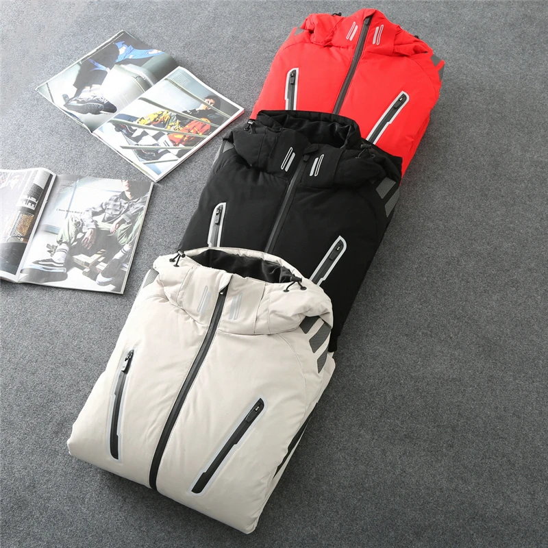 Новинка года, лидер продаж, 90% белый пуховик на утином пуху, Мужское пальто, Мужская Толстая теплая брендовая одежда с капюшоном, зимний пуховик, верхняя одежда