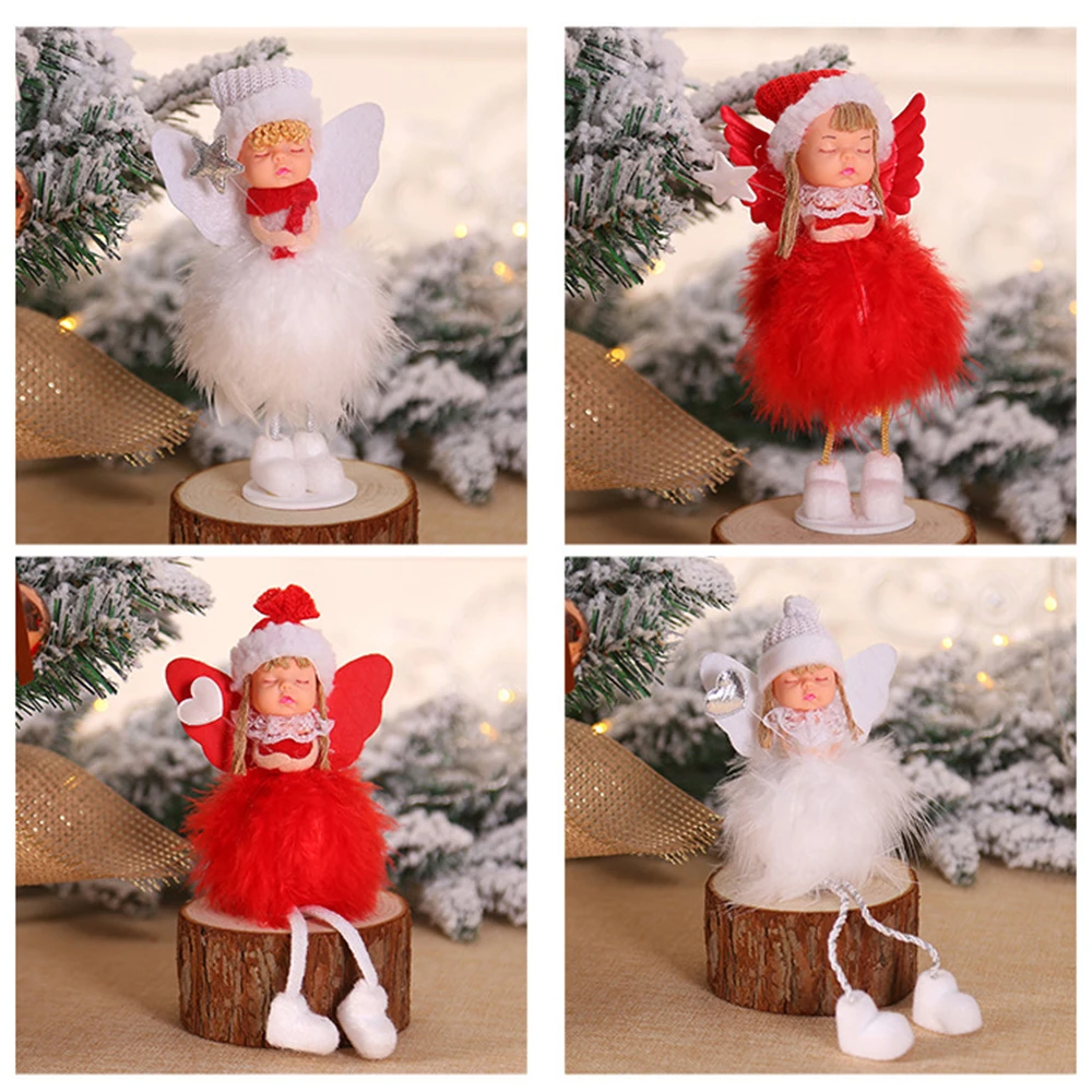 Новогодний Рождественский Ангел кукольный орнамент Рождественская подвесная Елочная игрушка украшения для дома Дети Рождественский подарок