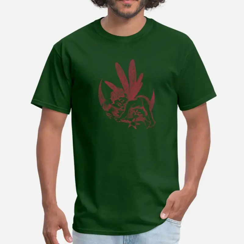 Men-Army Green Дизайнерская Детская футболка с рисунком феи, Мужская футболка из хлопка с круглым вырезом, знаменитая Мужская футболка, большие S-5xl, мужские топы в стиле хип-хоп - Цвет: Men-Army Green