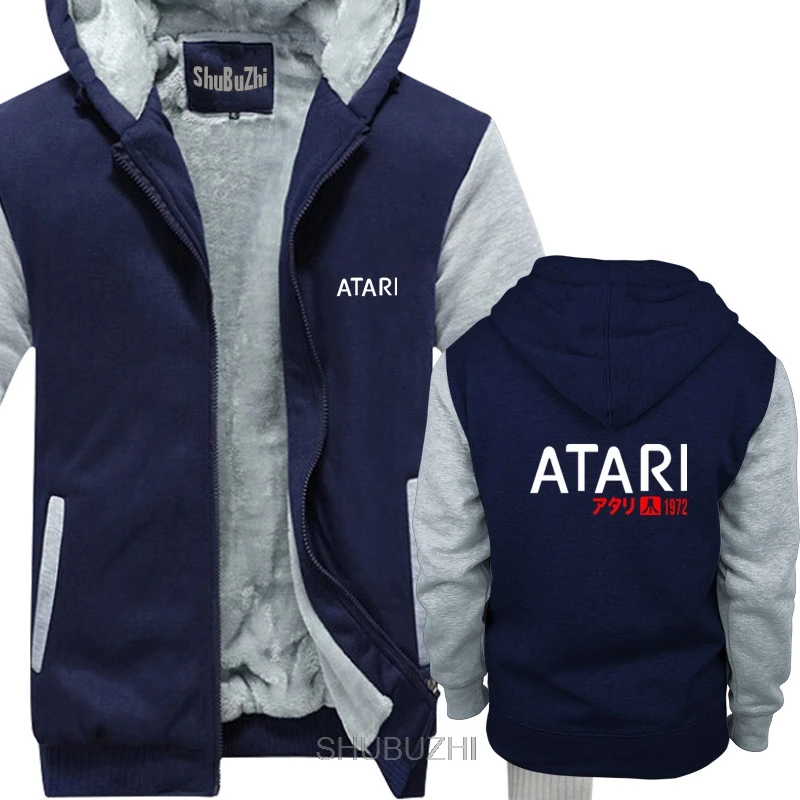 navy grey Забавная Мужская толстовка, новинка, топы Atari 1972 с капюшоном Kanji, повседневные мужские толстовки, большие размеры, Толстая куртка 4XL 5XL sbz8137 - Цвет: navy grey
