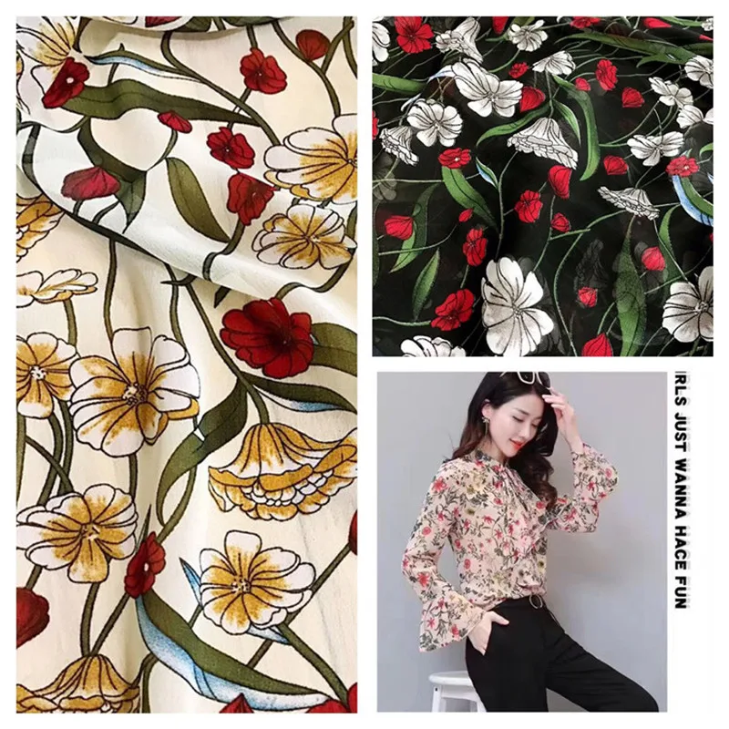Tissus Tecidos бязь печати шифон Hanfu ткань подключения платье юбка без подкладки Верхняя одежда S Костюмы Материал ткани