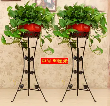 

European thickening wrought iron flower shelf multi-level living room floor balcony folding flower stand green flower shelf