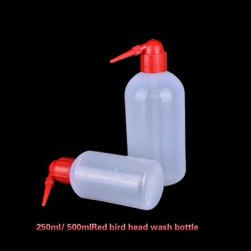250ml/500ml Red Bird Head Tattoo Squeeze Bottle Diffuser Green Soap Wash Lab Supply Plastic 1 pcs plastic storage bottle