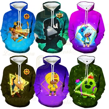 

Cartoon s Kids Hoodies Crow Shooting Game 3D Print Hoodie Sweatshirt Boys Girls Harajuku Cartoon Star Jacket Tops Teen Clothes