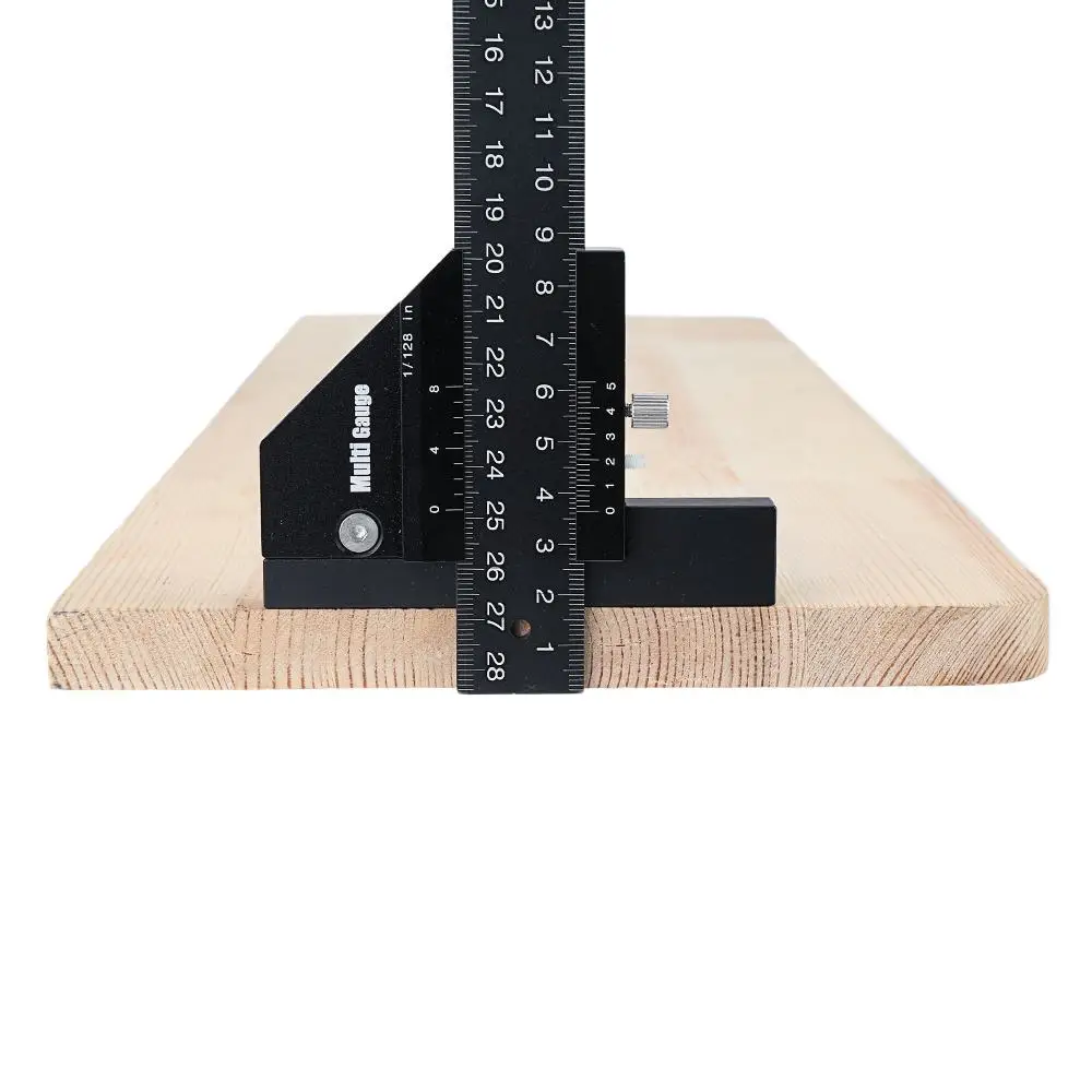 outils de mesure du travail du bois angle 3D règle T multifonction 45/90 degrés Jauge de selle carrée en alliage daluminium avec 2 crayons 