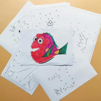 

30Pcs/Set Educational Toys for Children DOT TO DOT Classroom Decoration Learn English Books Color Printing Exercise Book