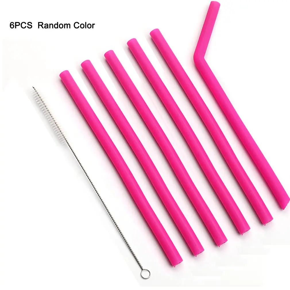 Многоразовая Пищевая силиконовая соломинка длиной 25 см Fda для напитков, сока, питьевая трубка, одноразовые соломинки