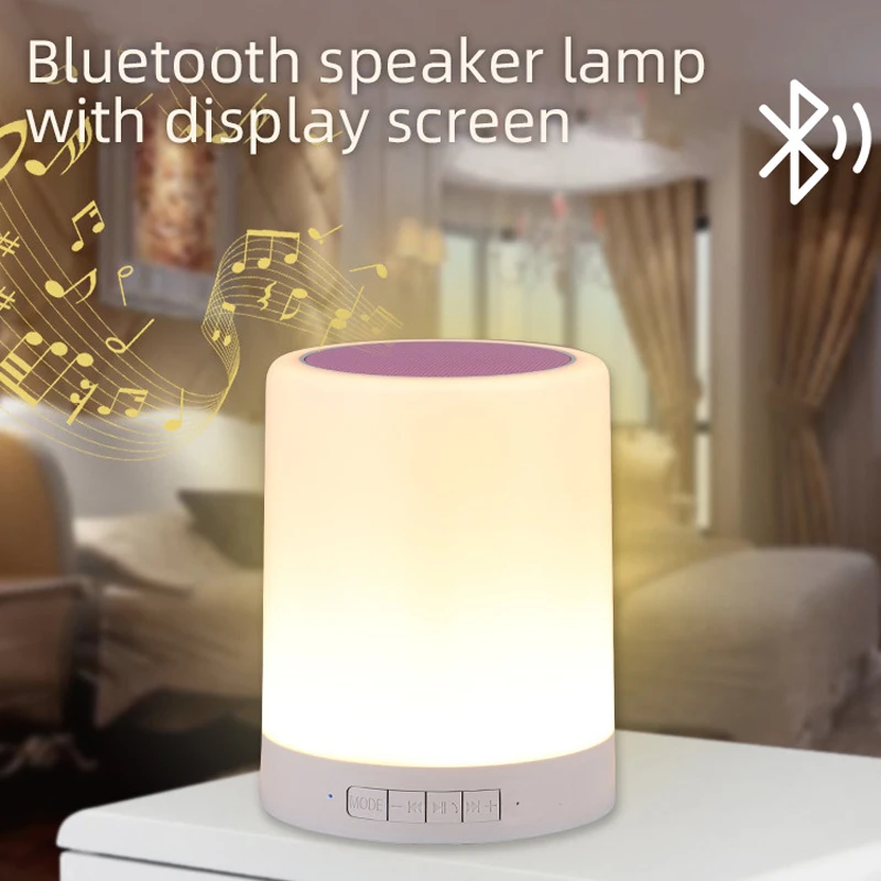 Портативный прикроватный Ночной светильник с bluetooth динамиком цветной сенсорный