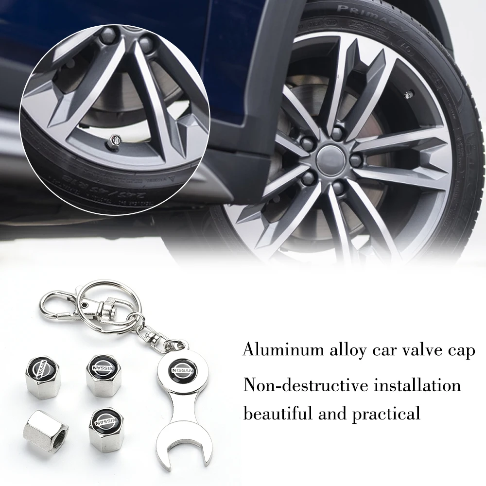 Колпачки для клапанов шин колеса 4 шт. фотосессия логотип автомобиля брелок Nissan
