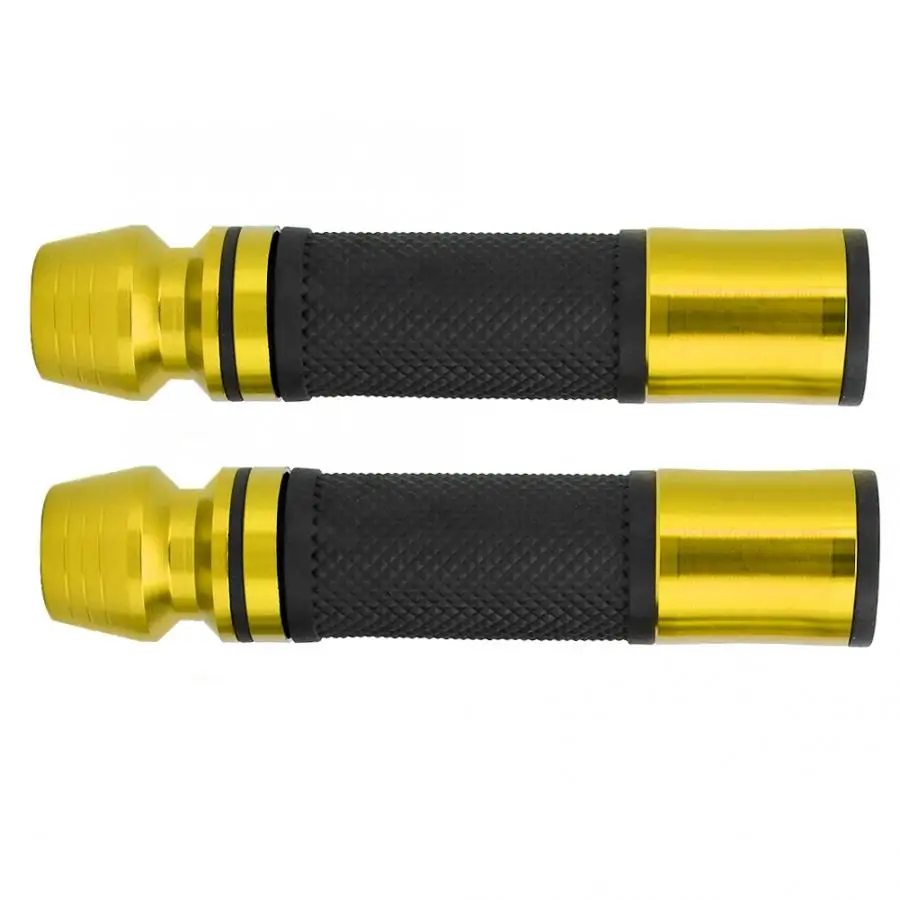 Руль мотоцикла рукоятка 22 мм Универсальный руль мотоцикла крышка CNC противоскользящая резиновая рукоятка Крышка мотоцикла части - Цвет: Gold