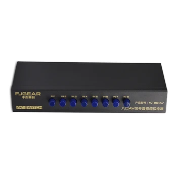 

8-Way AV Switch RCA Switcher 8 in 1 out Composite Video L/R Selector Box for DVD NEW 2020