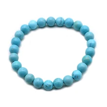 High Quality Blue Green Natural Turquoises Stone Bracelet Homme Femme Charms 4/6/8/10/12MM Men Strand Beads Yoga Bracelets Wome